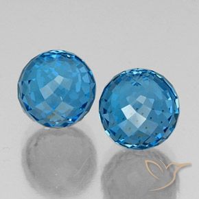 Pedras preciosas de Topázio Azul Suíço natural de 11.71 ct, Esfera / Bola, VVS-VS