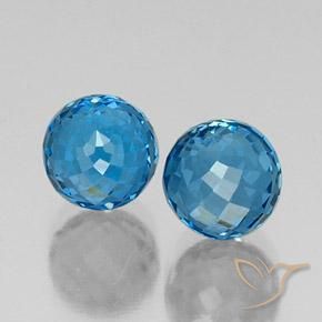 Pedras preciosas de Topázio Azul Suíço natural de 8.89 ct, Esfera / Bola, VVS-VS