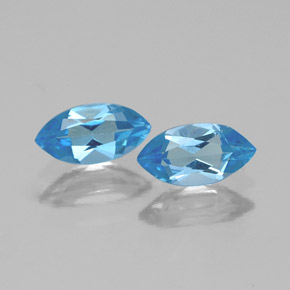 Pedras preciosas de topázio azul natural de  ct, marquise, VVS-VS