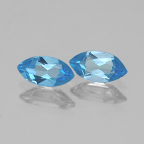Pedras preciosas de topázio azul natural de  ct, marquise, VVS-VS