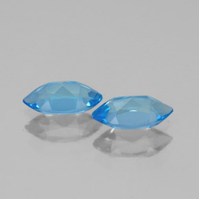 Pedras preciosas de topázio azul natural de  ct, marquise, VVS-VS