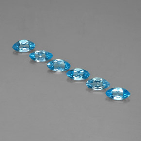 Pedras preciosas de topázio azul natural de  ct, marquise, VVS-VS
