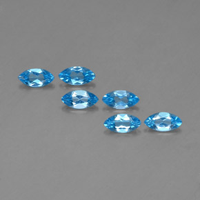 Pedras preciosas de topázio azul natural de  ct, marquise, VVS