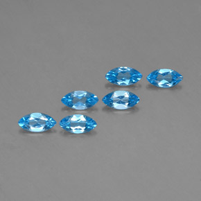 Pedras preciosas de topázio azul natural de  ct, marquise, VVS