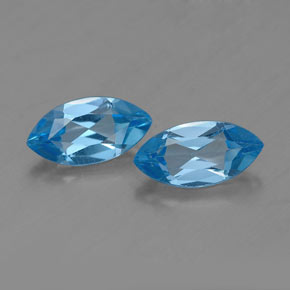 Pedras preciosas de topázio azul natural de  ct, marquise, VVS-VS