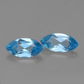 Pedras preciosas de topázio azul natural de  ct, marquise, VVS-VS
