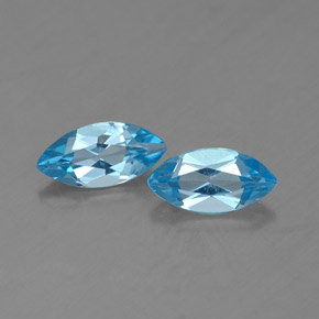 Pedras preciosas de topázio azul natural de  ct, marquise, VVS-VS