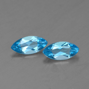 Pedras preciosas de topázio azul natural de  ct, marquise, VVS-VS