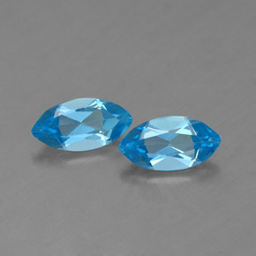 Pedras preciosas de topázio azul natural de  ct, marquise, VVS-VS