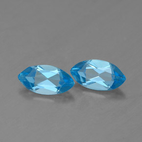 Pedras preciosas de topázio azul natural de  ct, marquise, VVS-VS