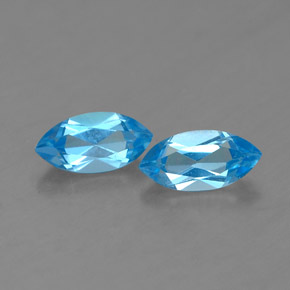 Pedras preciosas de topázio azul natural de  ct, marquise, VS