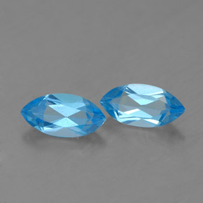 Pedras preciosas de topázio azul natural de  ct, marquise, VS