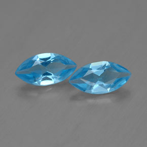 Pedras preciosas de topázio azul suíço natural de  ct, marquise, VVS-VS