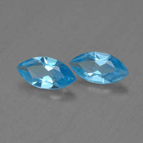 Pedras preciosas de topázio azul suíço natural de  ct, marquise, VVS-VS