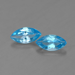 Pedras preciosas de topázio azul natural de  ct, marquise, VVS-VS