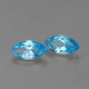 Pedras preciosas de topázio azul natural de  ct, marquise, VVS-VS
