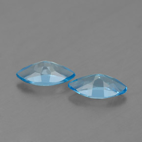 Pedras preciosas de topázio azul natural de  ct, marquise, VVS-VS
