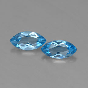 Pedras preciosas de topázio azul natural de  ct, marquise, VVS-VS