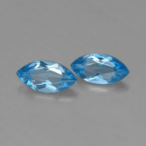 Pedras preciosas de topázio azul natural de  ct, marquise, VVS-VS