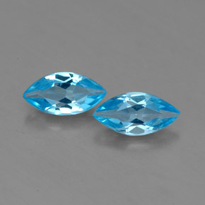 Pedras preciosas de topázio azul natural de  ct, marquise, VVS