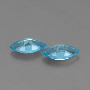 Pedras preciosas de topázio azul natural de  ct, marquise, VVS
