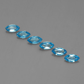 Pedras preciosas de topázio azul natural de 2,43 ct, marquise, VVS-VS