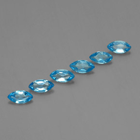 Pedras preciosas de topázio azul natural de 2,43 ct, marquise, VVS-VS