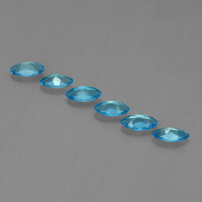 Pedras preciosas de topázio azul natural de 2,43 ct, marquise, VVS-VS
