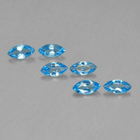 Pedras preciosas de topázio azul natural de 2,55 ct, marquise, VVS-VS