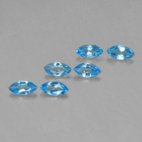 Pedras preciosas de topázio azul natural de 2,55 ct, marquise, VVS-VS