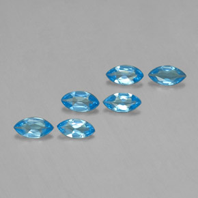 Pedras preciosas de Topázio Azul Suíço natural de 2,46 ct, Marquesa, VVS-VS