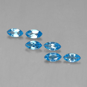 Pedras preciosas de Topázio Azul Suíço natural de 2.63 ct, Marquesa, VVS-VS