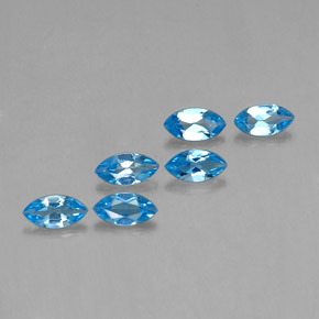 Pedras preciosas de Topázio Azul Suíço natural de 2.63 ct, Marquesa, VVS-VS