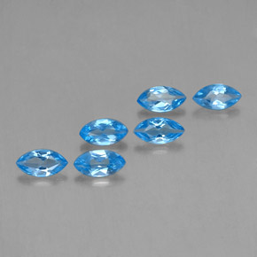 Pedras preciosas de topázio azul natural de 2,69 ct, marquise, VVS-VS