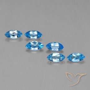 2.79ctw Natural Azul Suíço Topázio, Marquesa, VVS-VS