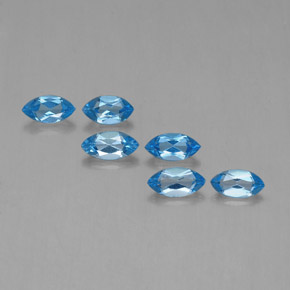 Pedras preciosas de topázio azul natural de 2,55 ct, marquise, VVS-VS