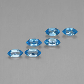 Pedras preciosas de topázio azul natural de 2,55 ct, marquise, VVS-VS