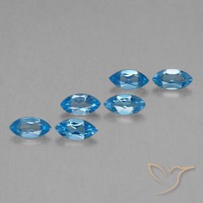 Pedras preciosas de Topázio Azul Suíço natural de 2.93 ct, Marquesa, VVS-VS