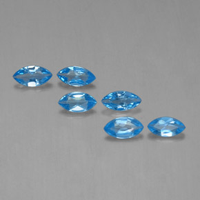 Pedras preciosas de topázio azul natural de 2,63 ct, marquise, VVS-VS