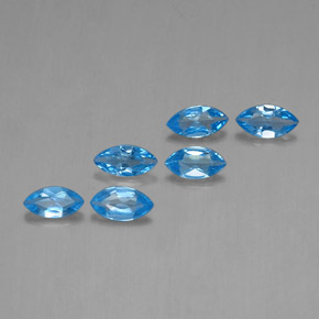 Pedras preciosas de topázio azul natural de 2,63 ct, marquise, VVS-VS