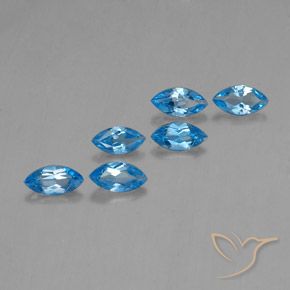Pedras preciosas de Topázio Azul Suíço natural de 2.65 ct, Marquesa, VVS-VS