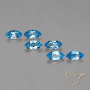 2.87ctw Natural Azul Suíço Topázio, Marquesa, VVS-VS