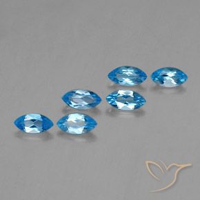 Pedras preciosas de Topázio Azul Suíço natural de 2.87 ct, Marquesa, VVS-VS