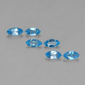 Pedras preciosas de topázio azul natural de 2,76 ct, marquise, VVS-VS