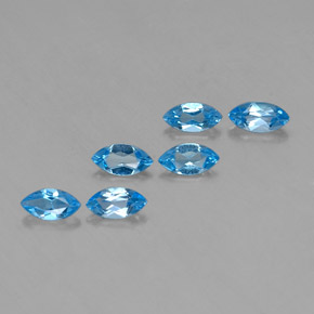 Pedras preciosas de topázio azul natural de 2,76 ct, marquise, VVS-VS