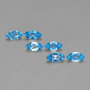 Pedras preciosas de topázio azul natural de  ct, marquise, VVS-VS