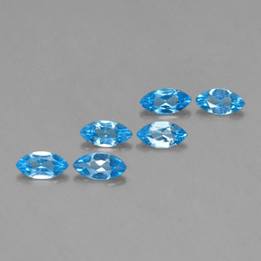 Pedras preciosas de topázio azul natural de  ct, marquise, VVS-VS
