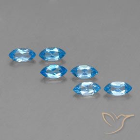 Pedras preciosas de Topázio Azul Suíço natural de 2.89 ct, Marquesa, VVS-VS