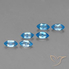 Pedras preciosas de Topázio Azul Suíço natural de 2.89 ct, Marquesa, VVS-VS