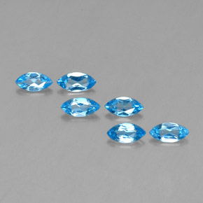 Pedras preciosas de topázio azul natural de  ct, marquise, VVS-VS